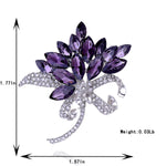 Women's Austrian Crystal Brooch Wedding Flower Leaf Bouquet Brooch