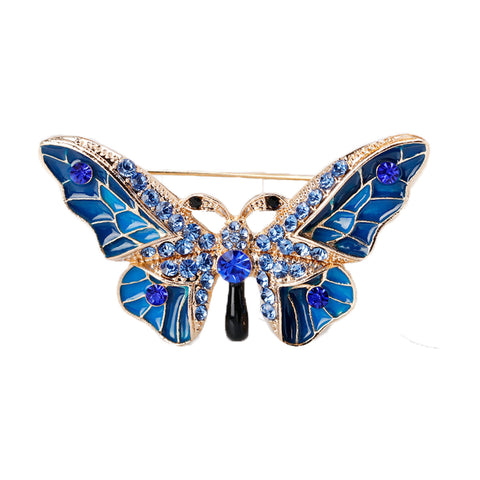 Women Crystal Brooch Pins Rhinestones Brooches Butterfly Breastpin with Boxes