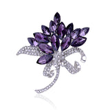 Women's Austrian Crystal Brooch Wedding Flower Leaf Bouquet Brooch