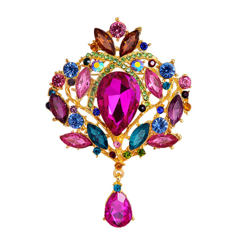 Premium Quality Brooches Women Ladies Personality Glass Rhinestone Brooch Pin for Clothes Bag Hat Scarves Shawl Clip