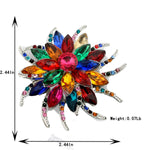 Women's Austrian Crystal Brooch Wedding Flower Leaf Bouquet Brooch