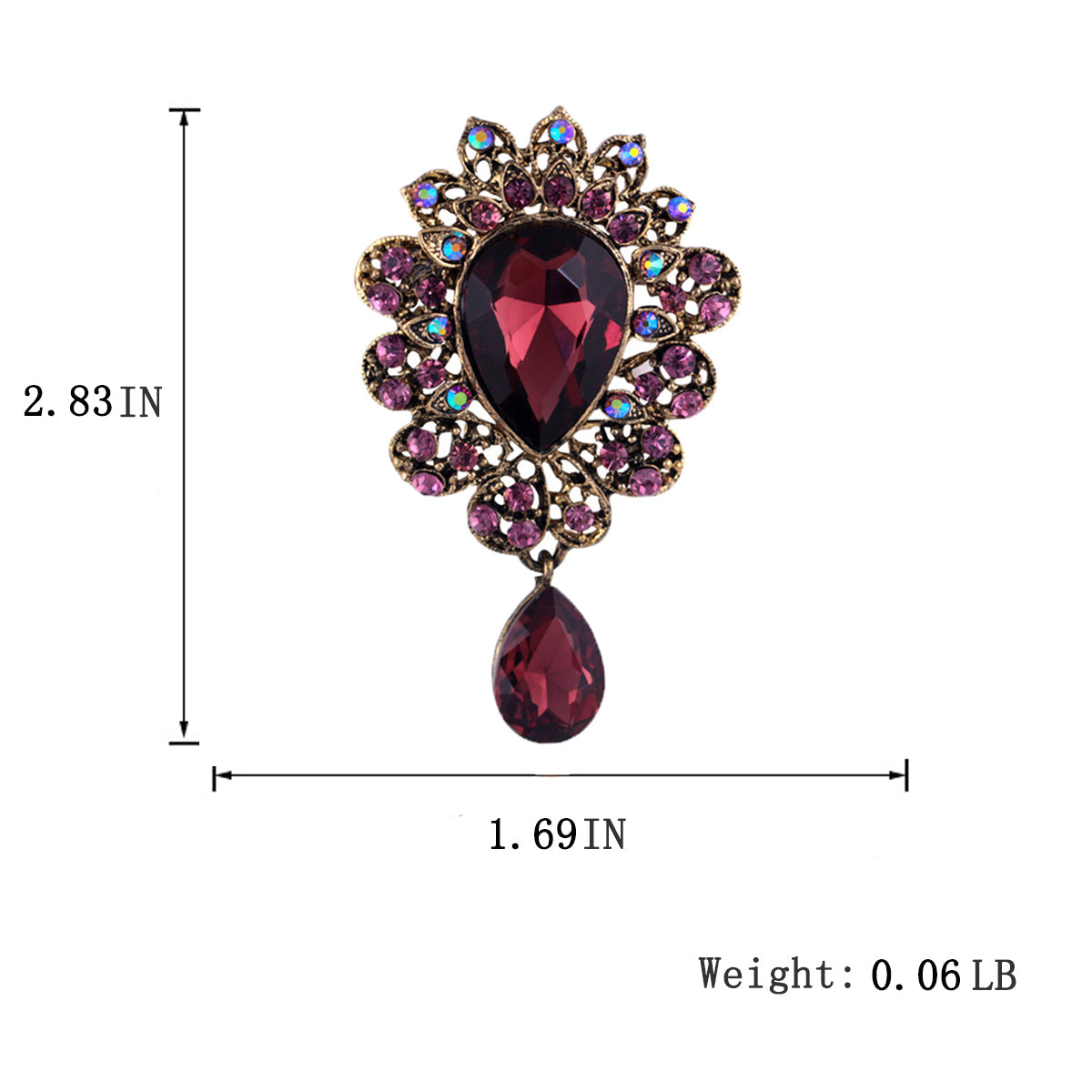 Brooch Pin Women's Rhinestones Breastpin for Wedding Banquet Bouquet ...