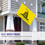 Fly Breeze 4 X 6 Ft Polyester Flag Don't Tread On Me Gadsden Flag Double Stitch Banner Garden House Decorations