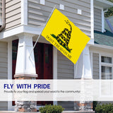 Fly Breeze 3 X 5 Ft Flag Don't Tread On Me Gadsden Flag Polyester Double Stitched Brass Grommets for Indoor Outdoor