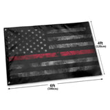 Fly Breeze 4 X 6 Ft Polyester Flag American Flag Firefighter Flag Red Line Flag Double Stitch Banner Garden House Decorations