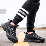 Steel Toe Sneakers for Men Lightweight Cushion Reflective Slip Resistant Breathable Work Safety Shoes