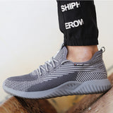 Steel Toe Shoes for Men Women Lightweight Air Cushion Sneakers Slip Resistant Safety Work Indestructible Boots Design Life Bar