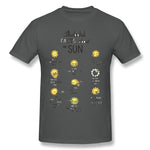 Cotton T Shirt for Men The Sun Cool O-Neck Short Sleeves Blouse Tops