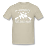 Mens Novelty T-Shirt God Guns Guts Made America Cool O-Neck Short Sleeves Shirt