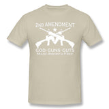 Mens Novelty T-Shirt God Guns Guts Made America Cool O-Neck Short Sleeves Shirt