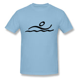 Cotton T Shirt for Men Swimming Breathable Crew Neck Short Sleeves Tees