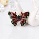 Women Crystal Brooch Pins Rhinestones Brooches Butterfly Breastpin with Boxes