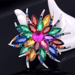 Women's Austrian Crystal Brooch Wedding Flower Leaf Bouquet Brooch