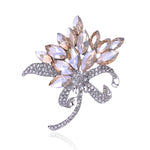 Women's Austrian Crystal Brooch Wedding Flower Leaf Bouquet Brooch