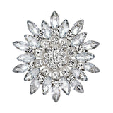 All-Match Brooches Elegant Flower Leaf Wedding Bridal Accessories Big Crystal Rhinestone Bouquet Brooch Pin for Women