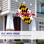 Fly Breeze 3 X 5 Ft Flag US Flag Of Maryland Polyester UV Fade Resistant for Home