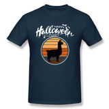 Cotton T Shirt for Men Funny Happy Haloween Beautiful Llama Comfy Crew Neck Short Sleeves Tees