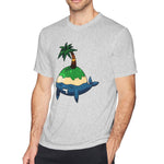 Men's Graphic T Shirt Whale Coconut Tree Style Crew Neck Short Sleeves Tee