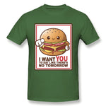 Men's Graphic T Shirt Hamburger Sam New Breathable O-Neck Short Sleeves Shirt