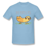 Men's Graphic T Shirt Pugcat Comfy O-Neck Short Sleeves Tees