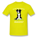 Mens Novelty T-Shirt Border Collie Tennis Comfy Crew Neck Short Sleeves Tee