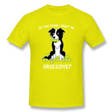 Mens Novelty T-Shirt Border Collie Tennis Comfy Crew Neck Short Sleeves Tee