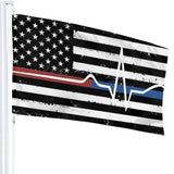 Fly Breeze 3 X 5 Ft Flag Thin Line Flag EMS Polyester Double Stitch Banner for Outside Garden