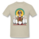 Mens Novelty T-Shirt The Pin Lebowski Style O-Neck Short Sleeves Tee