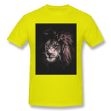 Men's Graphic T Shirt Lion Painting Breathable Crew Neck Short Sleeves Tee