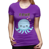 Women’s T-shirt Octopus Rawr Comfy O-Neck Short Sleeve Shirts