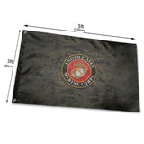 Fly Breeze 3 X 5 Ft Flag USMC Polyester Brass Grommet Canvas Header for Home