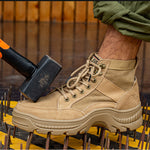 Composite Toe Work Boots for Men, Waterproof Safety Boots Slip Resistant Anti-Smash and Anti-Puncture Safety Work Shoes