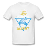 Mens Novelty T-Shirt Eat Sleep Quad Bike Repeat Comfy Crew Neck Short Sleeves Tees