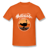 Men's Graphic T Shirt Funny Happy Halloween Beautiful Ostrich Comfy Crew Neck Short Sleeves Shirt