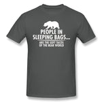 Mens Novelty T-Shirt People In Sleeping Bags Style Round Neck Short Sleeves Shirt