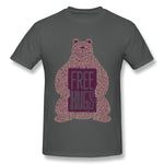 Men's Casual T-shirt Free Hugs Bear New Comfortable Crew Neck Short Sleeves Shirt