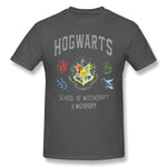 Cotton T Shirt for Men Hogwarts Cool O-Neck Short Sleeves Tees