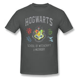 Cotton T Shirt for Men Hogwarts Cool O-Neck Short Sleeves Tees