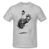 Cotton T Shirt for Men Thelwell - Pony Springing Style Crew Neck Short Sleeves Blouse Tops