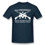 Mens Novelty T-Shirt God Guns Guts Made America Cool O-Neck Short Sleeves Shirt