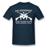 Mens Novelty T-Shirt God Guns Guts Made America Cool O-Neck Short Sleeves Shirt