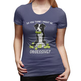 Novelty T Shirt for Women Border Collie Tennis Comfy Round Neck Short Sleeve Shirts