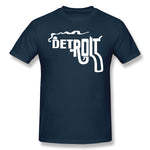 Cotton T Shirt for Men Detroit Smoking Gun Breathable Crew Neck Short Sleeves Shirt