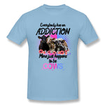 Men's Graphic T Shirt Everybody Has An Addiction Mine Just Happens To Be Cows For Light Comfy Crew Neck Short Sleeves Tees