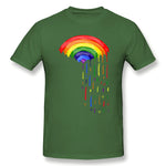 Mens Novelty T-Shirt Love Rainbow Rain Cool O-Neck Short Sleeves Tee