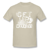 Men's Graphic T Shirt Get Up And Go Workout For Dark Breathable O-Neck Short Sleeves Tees