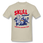 Mens Novelty T-Shirt Skull Island Helicopter Tours Breathable O-Neck Short Sleeves Shirt