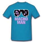 Mens Novelty T-Shirt Macho Man Style Round Neck Short Sleeves Shirt