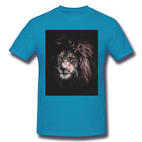 Men's Graphic T Shirt Lion Painting Breathable Crew Neck Short Sleeves Tee