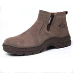 Composite Toe Work Boots for Men, Waterproof Safety Boots Slip Resistant Anti-Smash and Anti-Puncture Safety Work Shoes